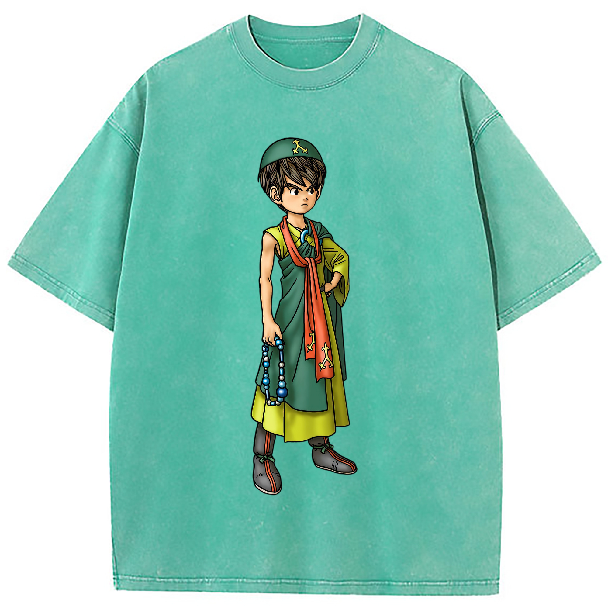 （画像用） ドラゴンクエスト Doragon Kuesuto Dragon Quest 綿100% ヴィンテージ風 半袖Tシャツ（フロントプリント）